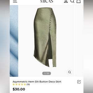 MICAS silky emerald slit skirt love just too big